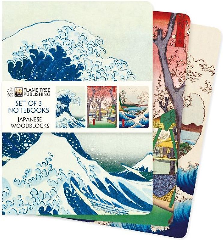 Japanese Woodblocks Set of 3 Standard Notebooks