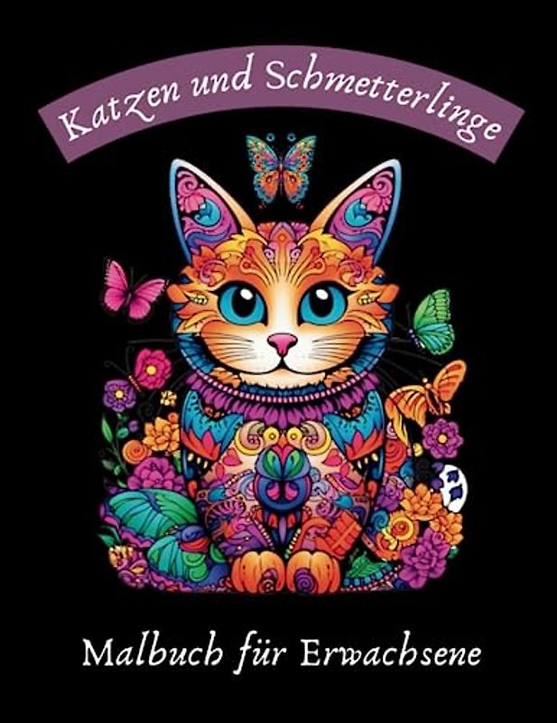 Katzen und Schmetterlinge - Malbuch für Erwachsene: 30 faszinierende Designs zum Ausmalen (Entspannungsfarbwelten)