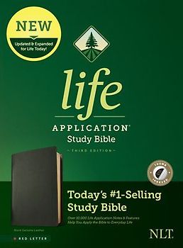 NLT Life Application Study Bible, Third Edition (Genuine Leather, Black, Indexed, Red Letter)