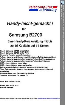Samsung B2700-leicht-gemacht. Handy-leicht-gemacht für Samsung B2700
