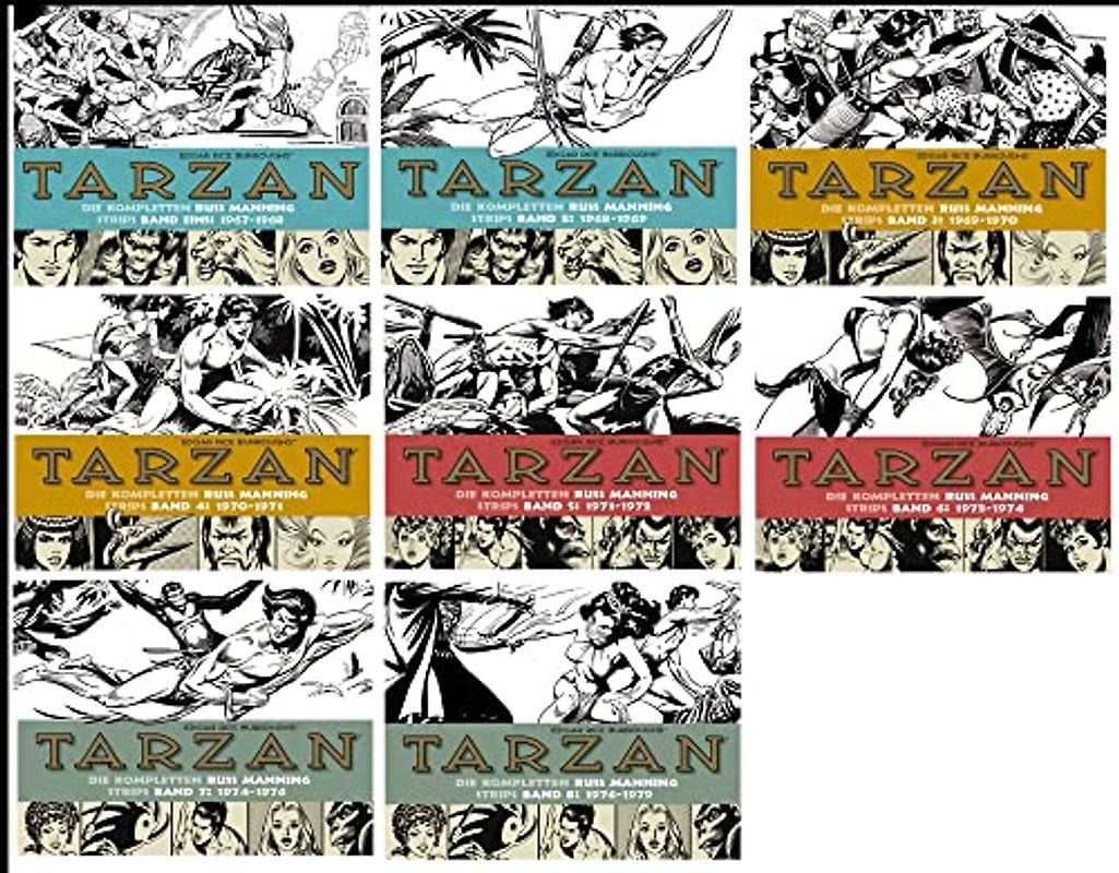 Tarzan Strips Set von Russ Manning: Band 1 bis 8