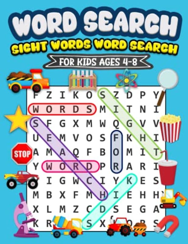 Word Search for Kids Ages 4-8: Large Print High Frequency Words Activity Book for Raising Confident Readers