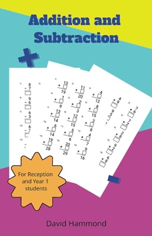 Addition and subtraction maths workbook for Reception and Year 1 students - Fifty pages of 15 questions with answers