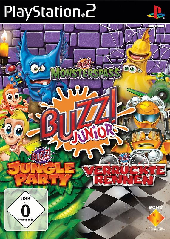 Buzz! Junior: Jungle Party / Monsterspass / Verrücktes Rennen [inkl. 4 Buzzer] Bundleversion