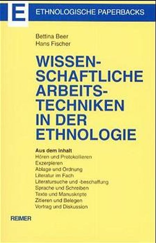 Wissenschaftliche Arbeitstechniken in der Ethnologie
