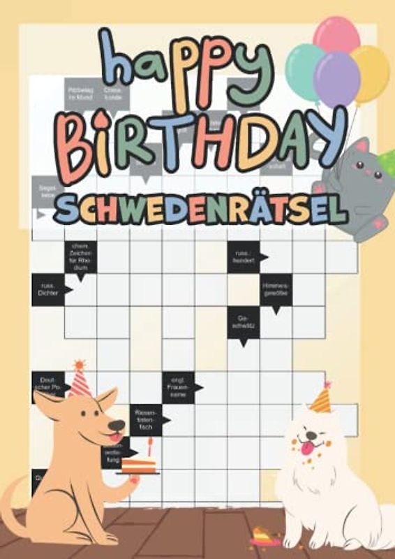 Happy Birthday Schwedenrätsel: Großdruck Kreuzworträtsel für das Geburtstagskind