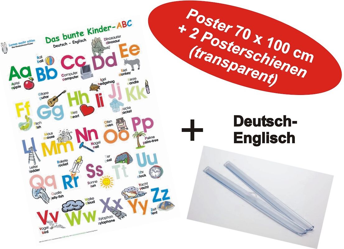 Das bunte Kinder-ABC deutsch/englisch + 2 Posterschienen