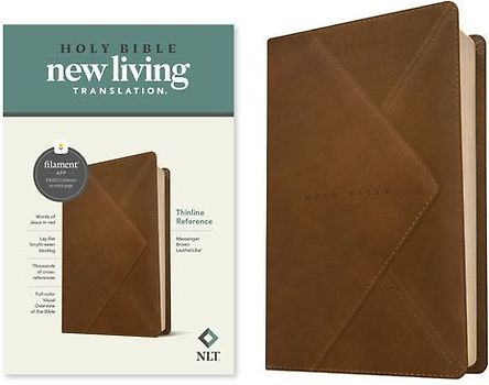 NLT Thinline Reference Bible, Filament Enabled (Leatherlike, Messenger Brown, Red Letter)