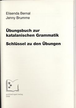 Übungsbuch zur katalanischen Grammatik