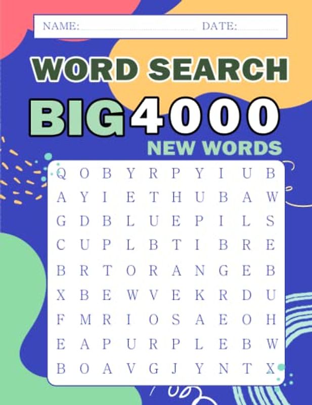 BIG 4000 New Words Word Search for Adults: Fun Themed Large Print Word Find Puzzles; 100+ page Puzzles with Interesting Themes about the Year