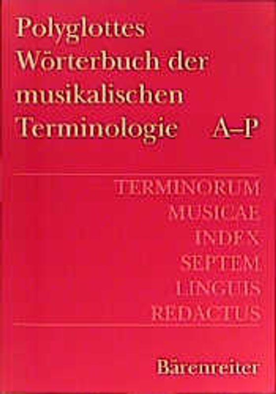 Terminorum Musicae Index Septem Linguam Redactus