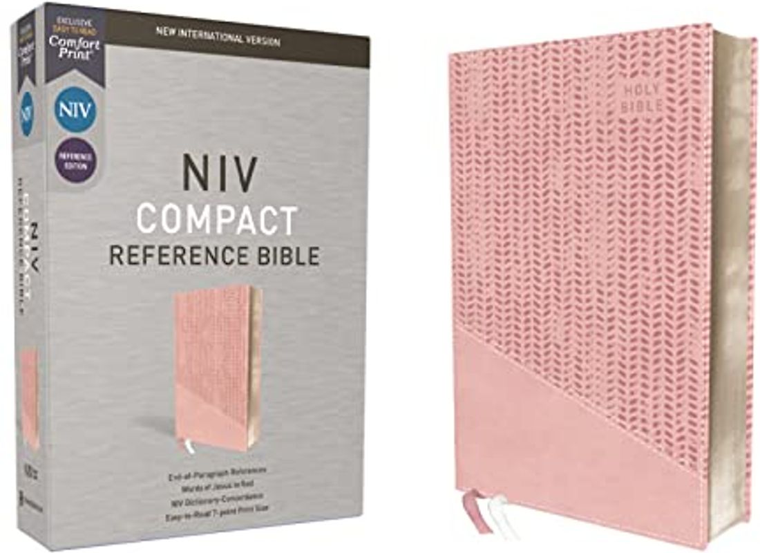 Niv, Reference Bible, Compact, Leathersoft, Pink, Red Letter, Comfort Print