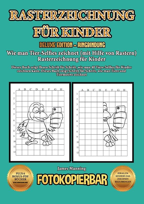 Wie man Tier-Selfies zeichnet (mit Hilfe von Rastern) Rasterzeichnung für Kinder