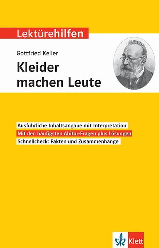 Klett Lektürehilfen Gottfried Keller, Kleider machen Leute