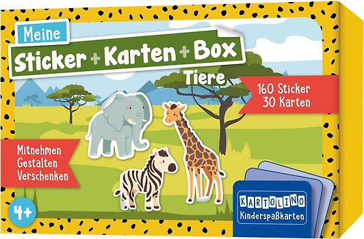 Meine Sticker + Karten + Box - Tiere