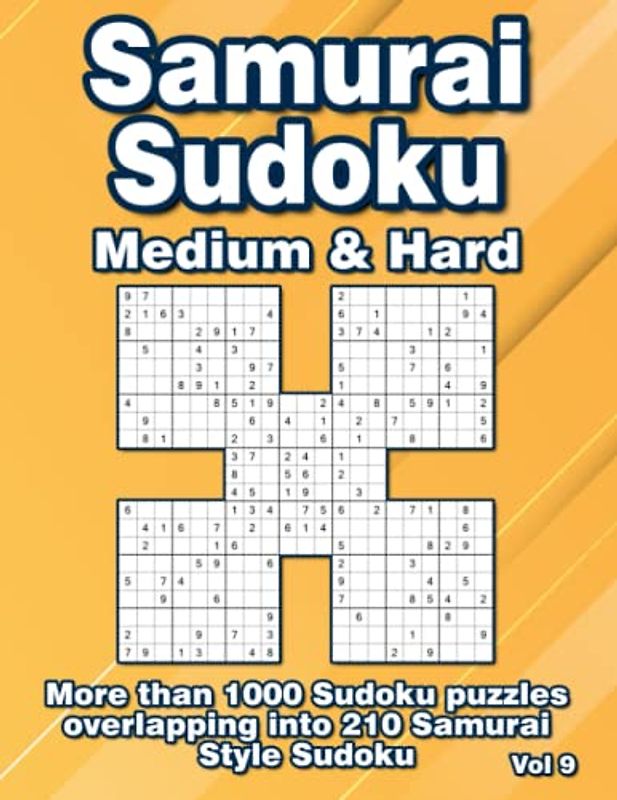 Sudoku Puzzle Book with Medium & Difficult Samurai Style Puzzles: 210 Samurai Sudoku for Adults and Clever Kids