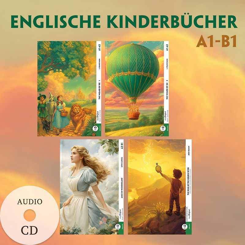 Englische Kinderbücher A1-B1 (4 Bücher + 4 Audio-CDs)