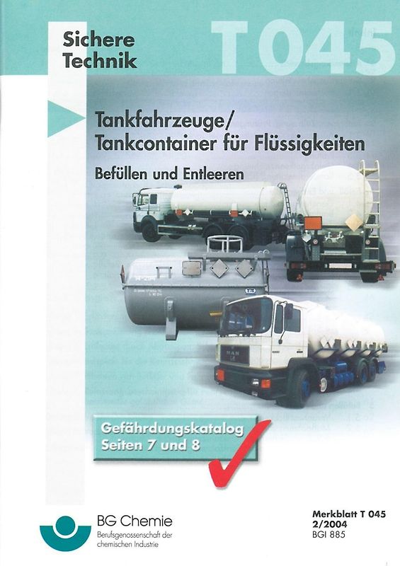T 045 - Tankfahrzeuge / Tankcontainer für Flüssigkeiten