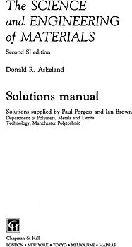 The Science and Engineering of Materials