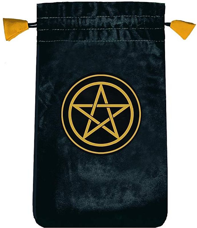 Tarotbeutel Pentakel, mini. Samt, schwarz