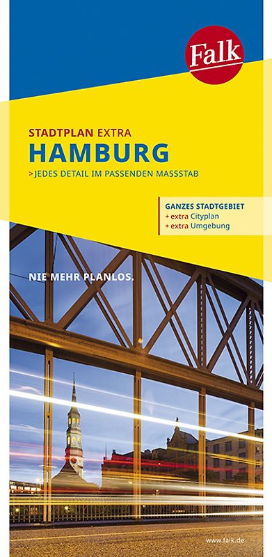 Falk Stadtplan Extra Hamburg 1:22.500