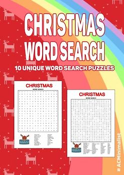 Christmas Word Search. 10 Unique Word Search Puzzle.: Enjoy Festive Fun with 10 Unique Christmas Word Search Puzzles. Get in the Christmas Mood with 10 Fun and Festive Word Search Puzzles.