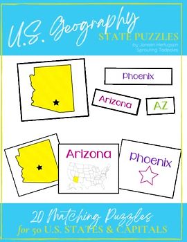 U.S. Geography States & Capitals Puzzles: Learn the states and capitals of America with games!