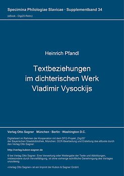 Textbeziehungen im dichterischen Werk Vladimir Vysockijs
