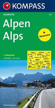 KOMPASS Autokarte Alpen, Alps, Alpi, Alpes 1:500.000