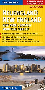 KUNTH Reisekarte Neuengland 1:800 000