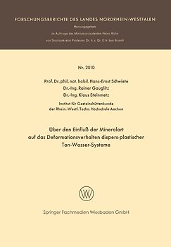 Über den Einfluß der Mineralart auf das Deformationsverhalten dispers-plastischer Ton-Wasser-Systeme
