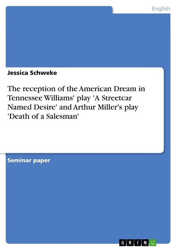 The reception of the American Dream in Tennessee Williams' play 'A Streetcar Named Desire' and Arthur Miller's play 'Death of a Salesman'