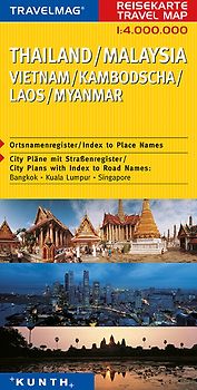 KUNTH Reisekarte Thailand, Malaysia, Vietnam, Kambodscha, Laos, Myanmar 1:4 Mio.