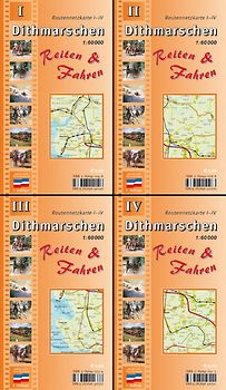 Dithmarschen Reiten & Fahren / Reiterkartenset / Dithmarschen Reiten & Fahren I - IV. Reiterkartenset 1:60.000