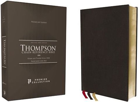 Nkjv, Thompson Chain-Reference Bible, Premium Goatskin Leather, Black, Premier Collection, Black Letter, Art Gilded Edges, Comfort Print