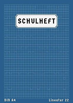 Lineatur 22 A4: Matheheft Din A4 Lineatur 22 | 50 Blatt | Mathe Schulheft Kariert 5mm | Rechenheft 22 | Homeschooling und Schulanfang Heft | Blau