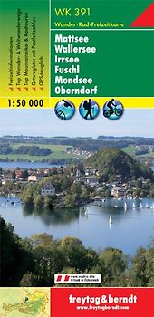 WK 391 Mattsee - Wallersee - Irrsee - Fuschl - Mondsee - Oberndorf, Wanderkarte 1:50.000