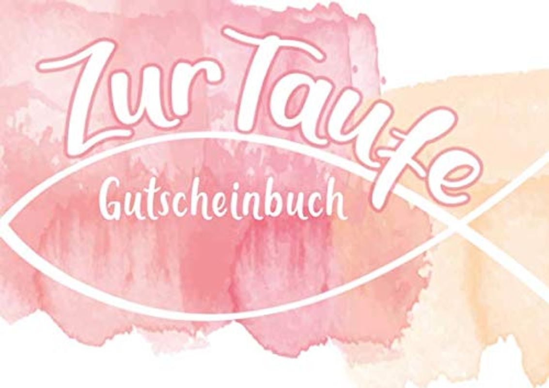 Zur Taufe Gutscheinbuch: Blanko Gutscheinheft in pink/rosa, ein individuelles Eintragbuch als Geschenk zur Taufe für Paten und Familie (Mädchen)