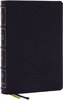 NKJV, Large Print Thinline Reference Bible, Blue Letter, Maclaren Series, Leathersoft, Black, Thumb Indexed, Comfort Print