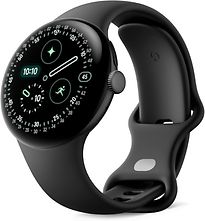 Image of Google Pixel Watch 4 41 mm Aluminium kast in matzwart met Sportbandje in obsidiaan [wifi] (Refurbished)