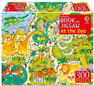 Usborne Book and Jigsaw At the Zoo
