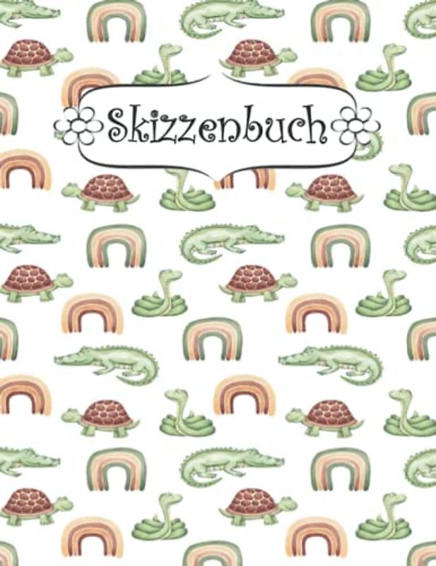Skizzenbuch: Regenbogen mit Tieren Zeichenbuch Sketchbook Blanko Heft | Perfekt als Zeichenheft, Sketchbook, Schreiben, Malen .