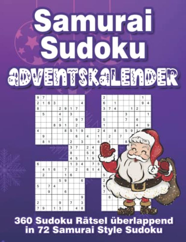 Sudoku Adventskalender: Weihnachtlicher Samurai Sudoku Rätsel Adventskalender für Erwachsene und Kinder mit 360 Sudoku in leicht, mittel & schwer