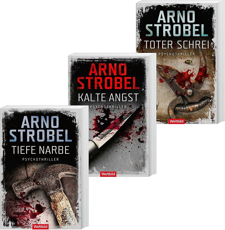 Tiefe Narbe / Kalte Angst / Toter Schrei - Arno Strobel [Taschenbuch, Weltbild, 3 Bände]
