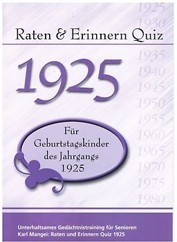 Raten und Erinnern Quiz 1925