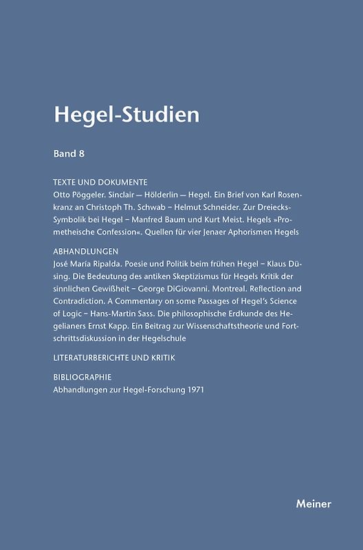 Hegel-Studien Band 8