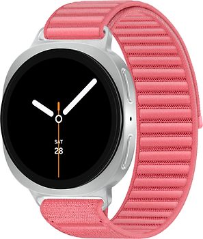 Samsung Galaxy Watch8 40 mm Boîtier aluminium argent sur Confort S/M corail [Wi-Fi + 4G]