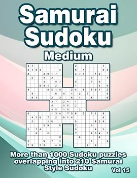 Samurai Sudoku Puzzle Book: Medium Samurai Style Sudoku Variations for Adults