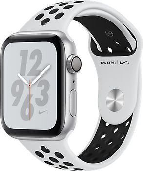 Apple Watch Nike+ Series 4 44 mm Aluminiumgehäuse silber am Nike Sportarmband pure platinum/schwarz [Wi-Fi]