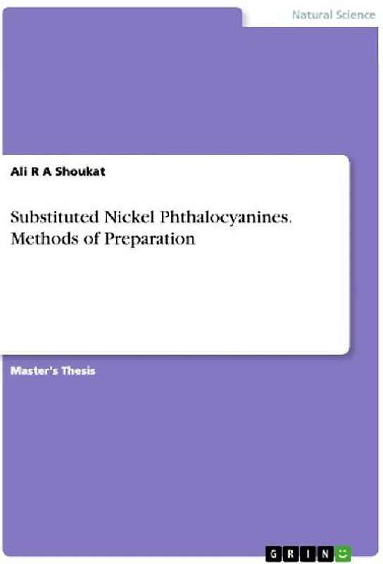 Substituted Nickel Phthalocyanines. Methods of Preparation